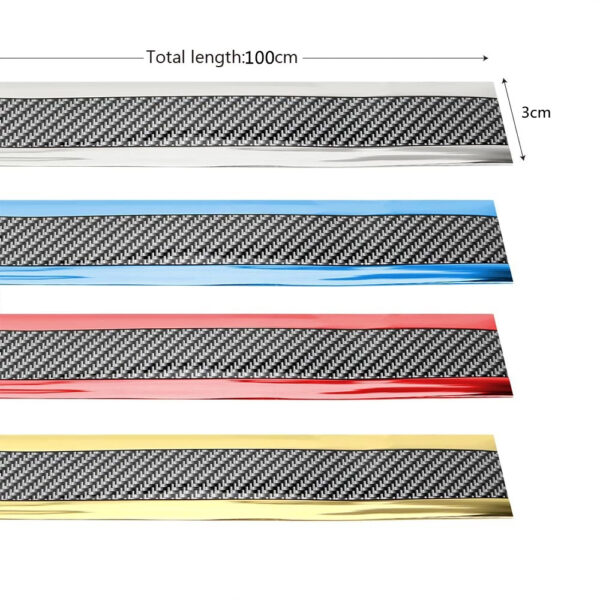 Car Carbon Fiber Pattern Door Sill Decorative Protective Sticker - Image 9