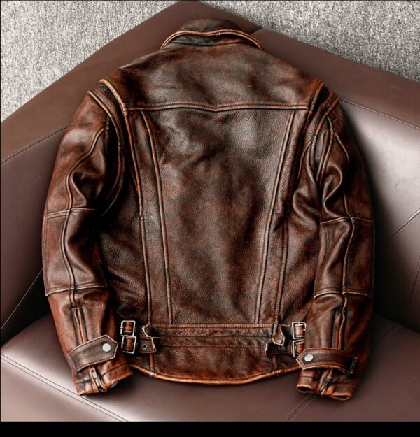 Motorcycle Short Stone Grinding Worn Coat - Image 3