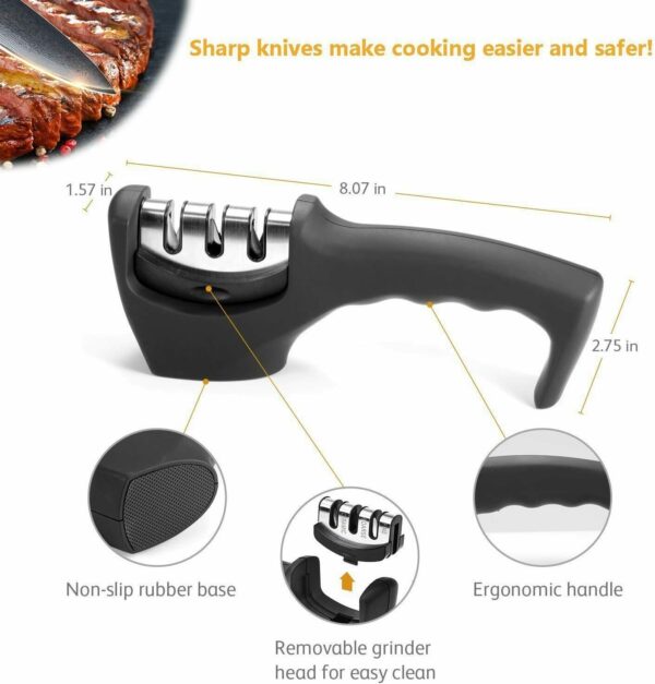 KNIFE SHARPENER Ceramic Tungsten Kitchen Knives Blade Sharpening System Tool USA - Image 10