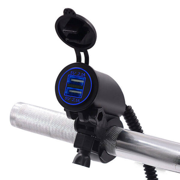 4.2A Dual USB Car Mobile Phone Charger Motorcycle ATV Universal 12Vor24V Modified Lead - Image 2