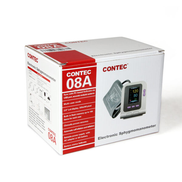 CONTEC CONTEC08A Upper Arm Digital Color LCD Blood Pressure Monitor With PC Software 4 CUFFS - Image 7