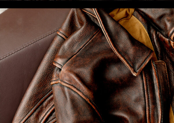 Motorcycle Short Stone Grinding Worn Coat - Image 4